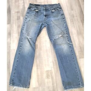 Tommy Hilfiger Vintage Blue Jeans Mens 32x32 Distressed Denim 90s Y2K USA